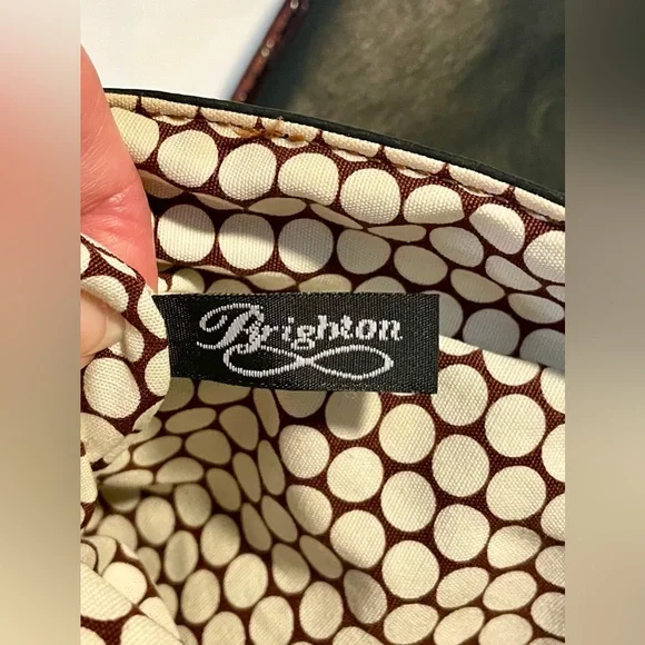 *VINTAGE* Brighton Crossbody Purse/Bag - Patent Leather Croc- Brown/Black - Picture 7 of 15